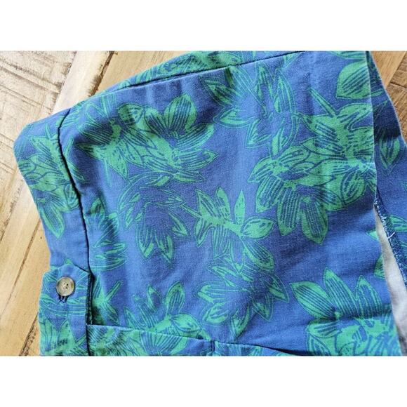 Women's J.Crew Green Blue Floral Stretch Chino Shorts Size 4 Tropical Nautical - Picture 6 of 8